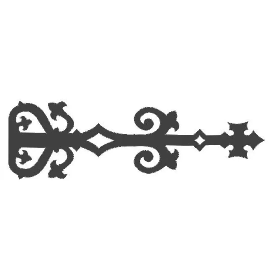Medieval Reconquista Iron Garage Door Dummy Hinge Strap - Old West Iron