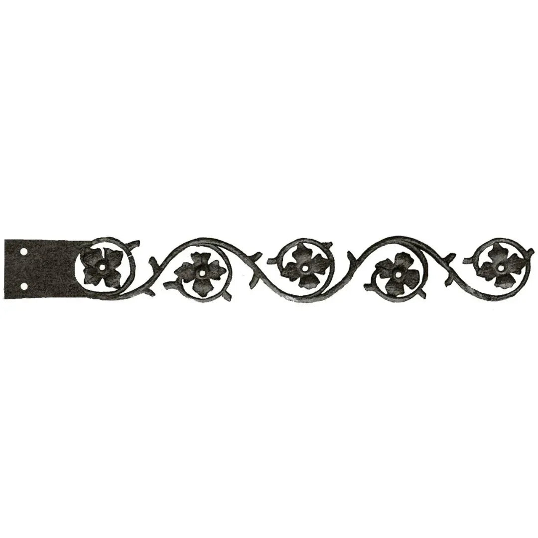 Finnish Folk Ironwork Garage Door Dummy Hinge Strap - Old West Iron