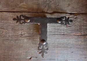 IN STOCK - Roman Acanthus Iron T Face Plate, Oil Rubbed Bronze - Old West Iron