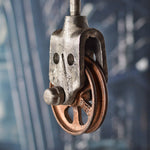 Grunge Pulley Wheel Bracket - Antique Black finish