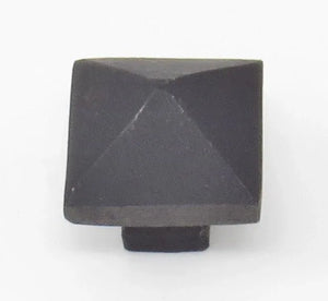 Square Pyramid Hammered Cabinet Knob - Old West Iron