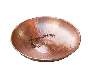 Hand Hammered Solid Copper Rain Chain Anchoring Basin - 11" diameter - Old West Iron