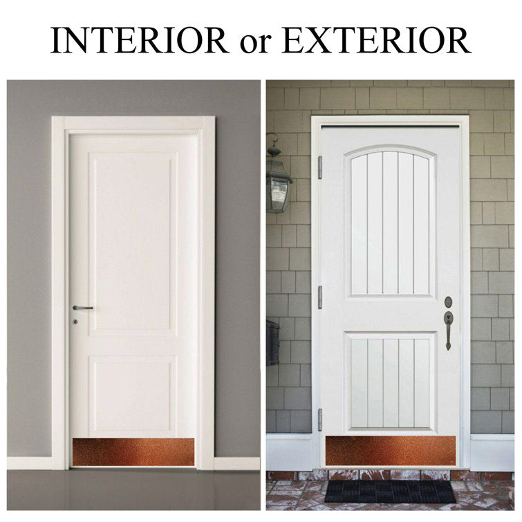 Hammered Copper Kick Plate Door Push Plates