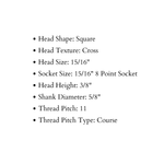 5/8" Forged Cross Head Bolt