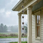 Antique Bronze Bucket Rain Chain with Crystal Suncatcher – 65"