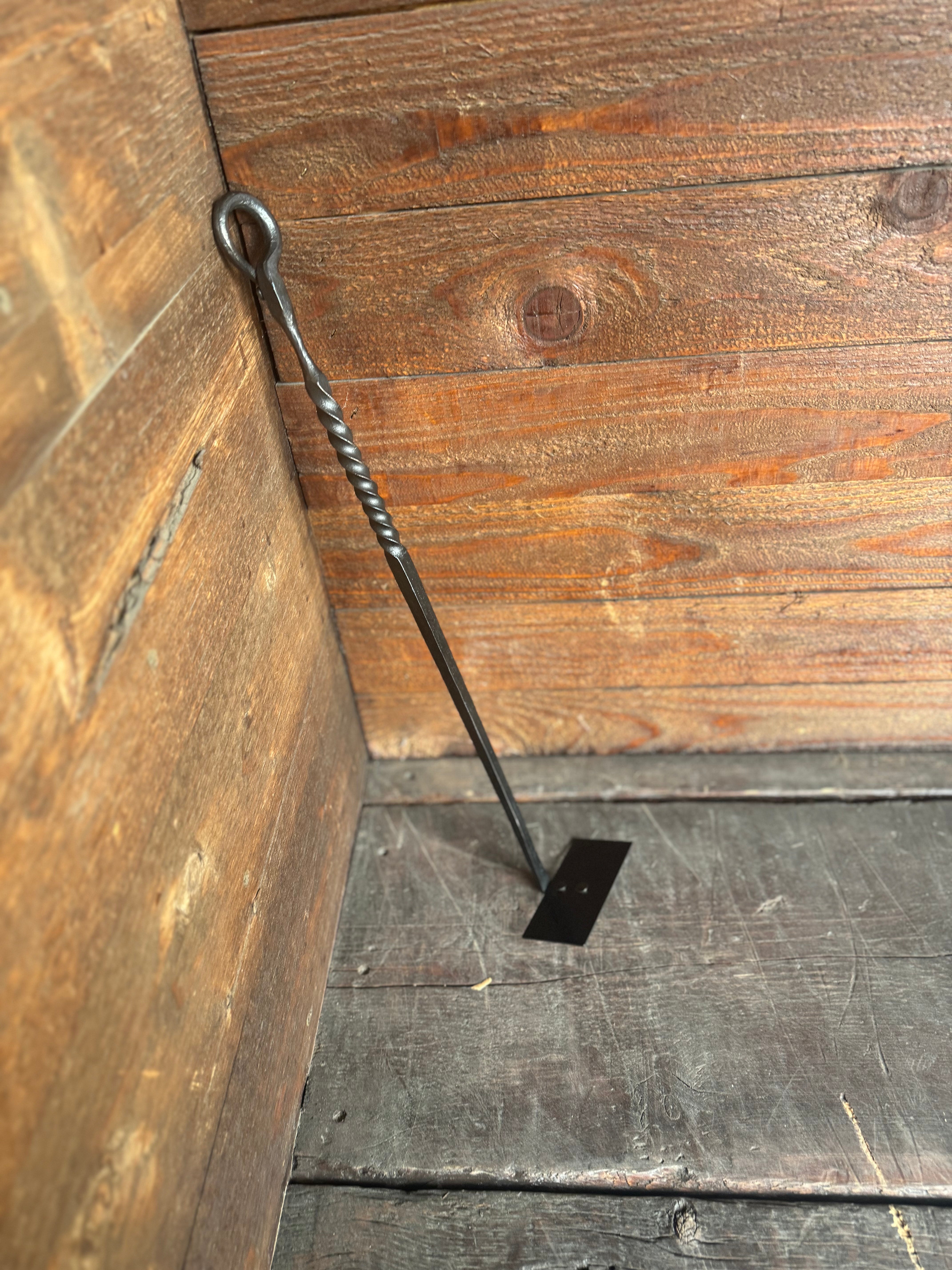 Twisted Iron Fireplace Ash Rake