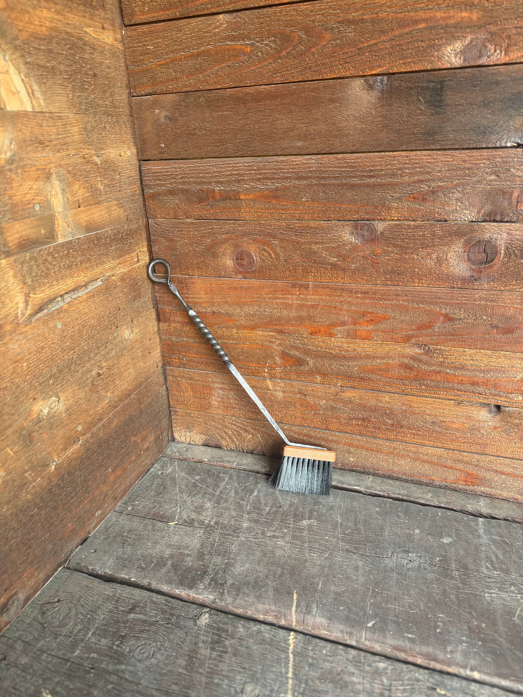 Twisted Iron Fireplace Ash Brush