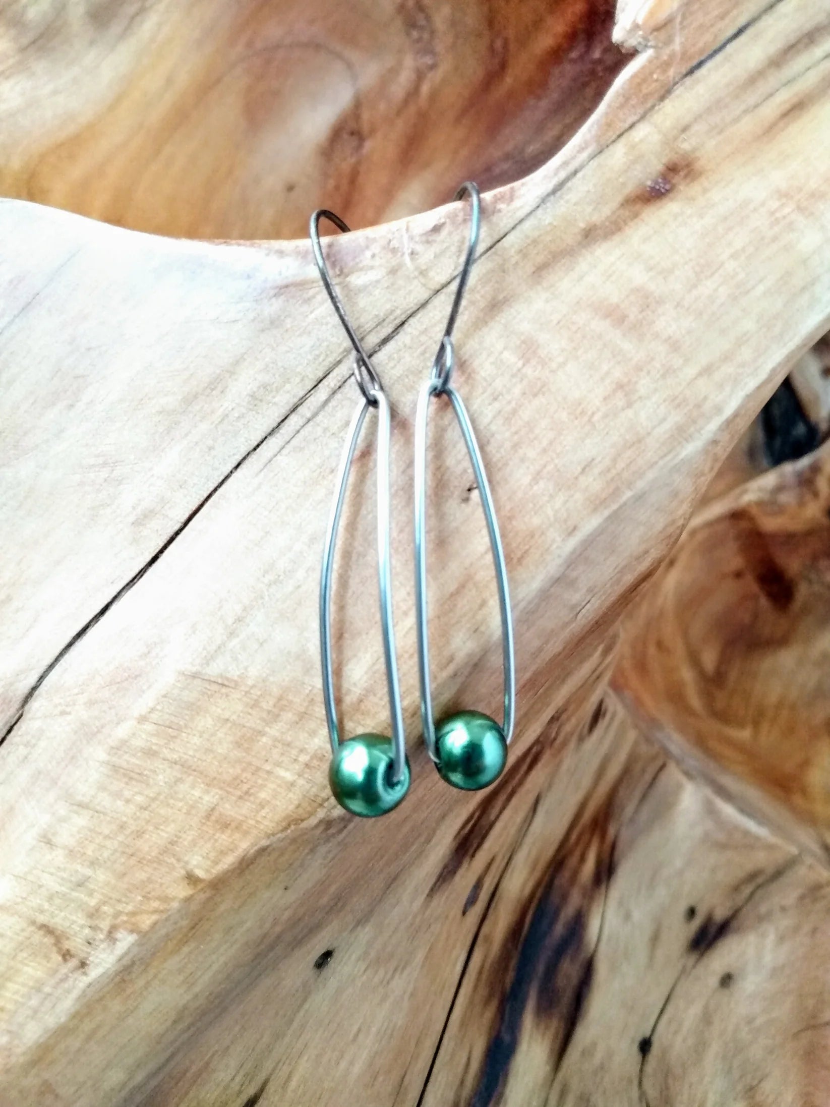 Drop Pendant Pearl Earrings