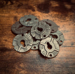 CLEARANCE- Limited Stock 1/2" Rustic Iron Rail Road Washers Lot of 37