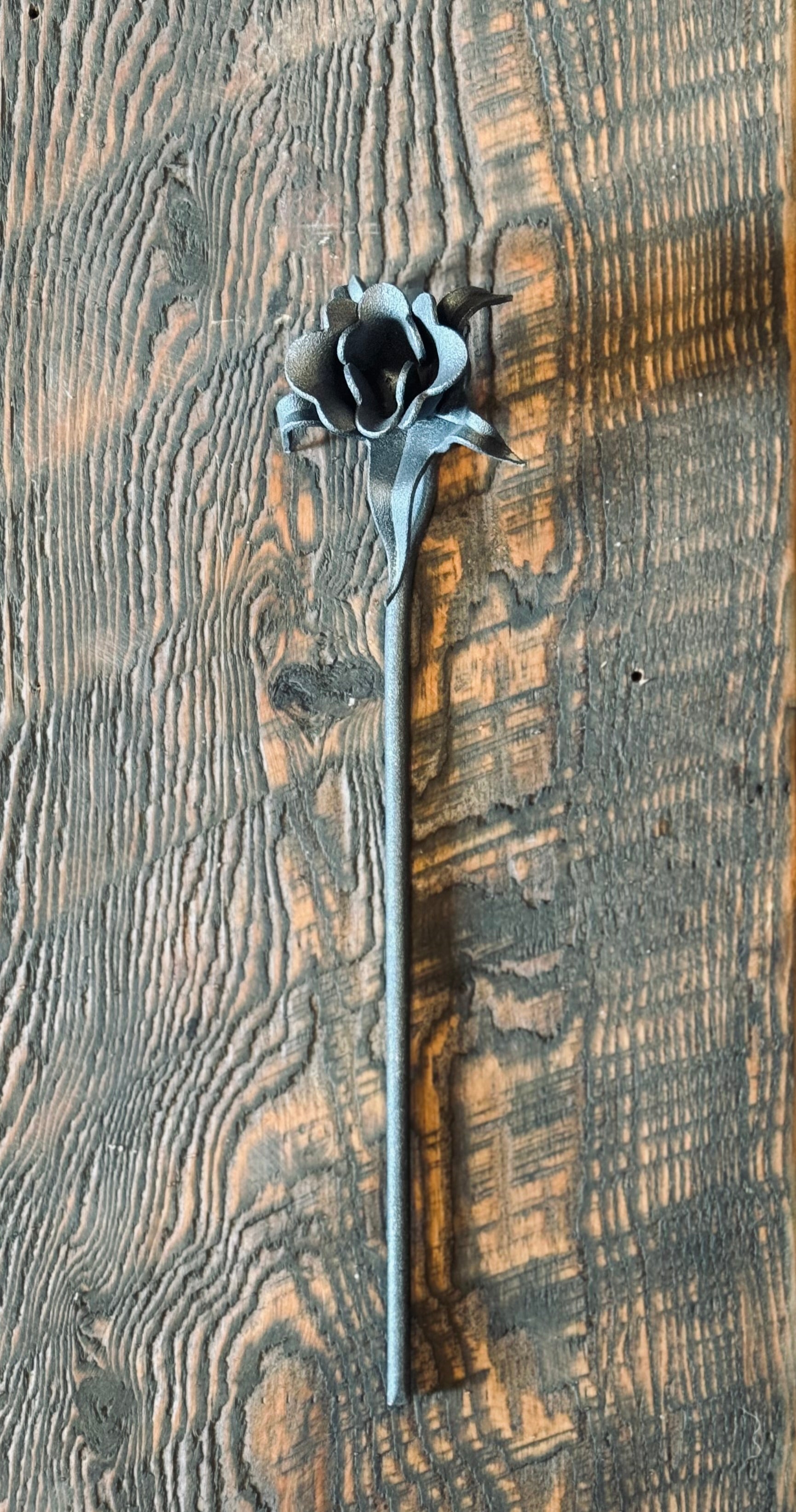 Classic Long Stem Iron Rose Bud Decor