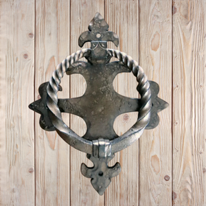 Renaissance Door Knocker / Iron Ring Pull - 5 7/8" x 6 1/2" x 3"