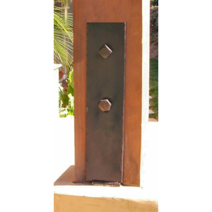 Plain Straight Iron J Hook Pour in Place Structural Post Base - 3 1/2" x 3 1/2" / 8"