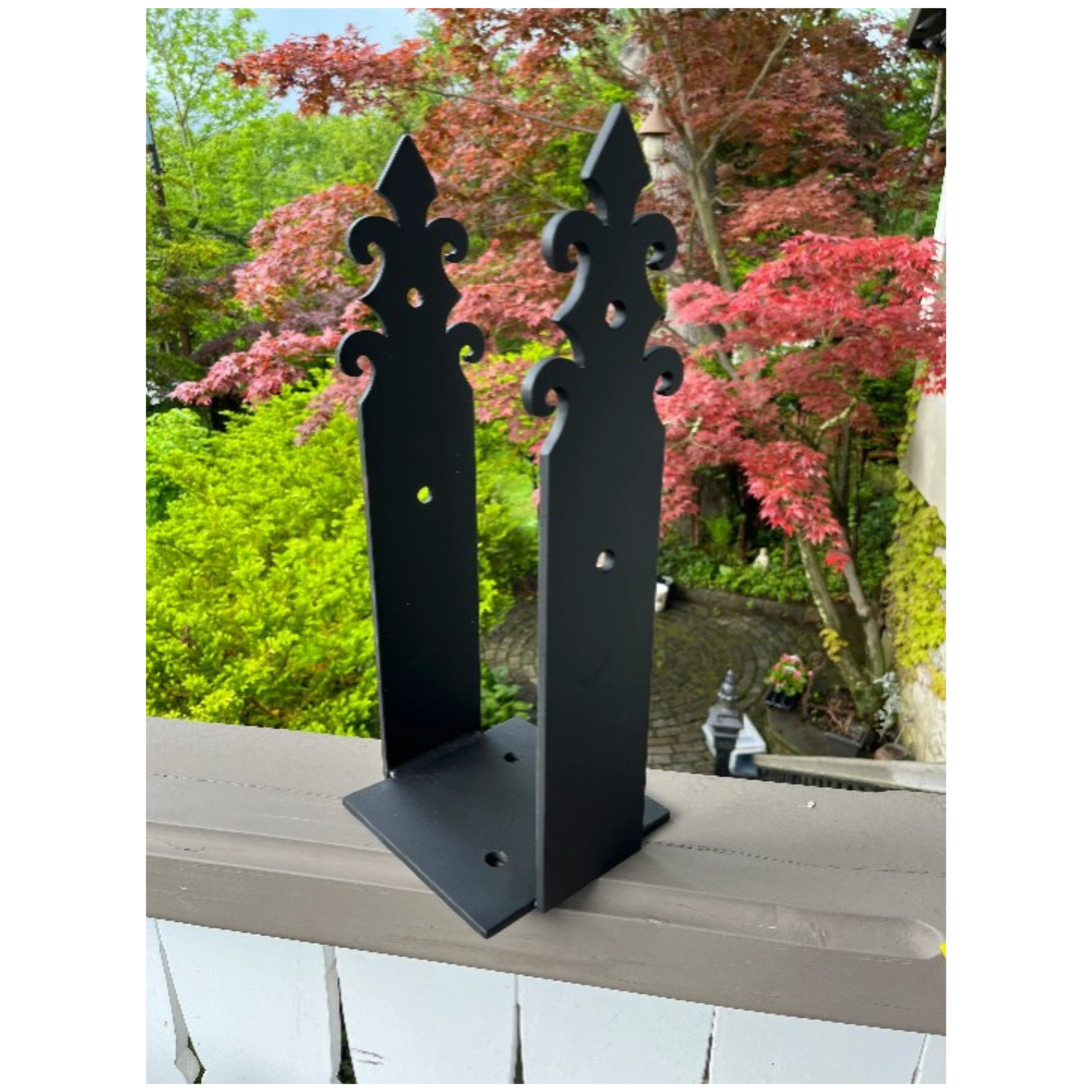 Romanesque Iron Flush Mount Post base