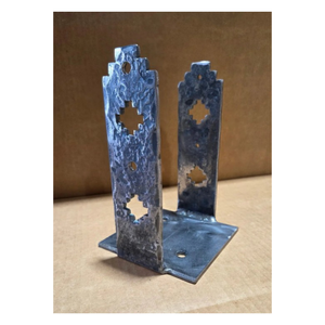 Santa Fe Iron Flush Mount Post Base – Hand-Forged Timber-Frame Bracket - 3 1/2" x 3 1/2" / 8"