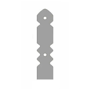 Art Deco Iron J Hook Pour in Place Structural Post Base - 3 1/2" x 3 1/2" / 8"