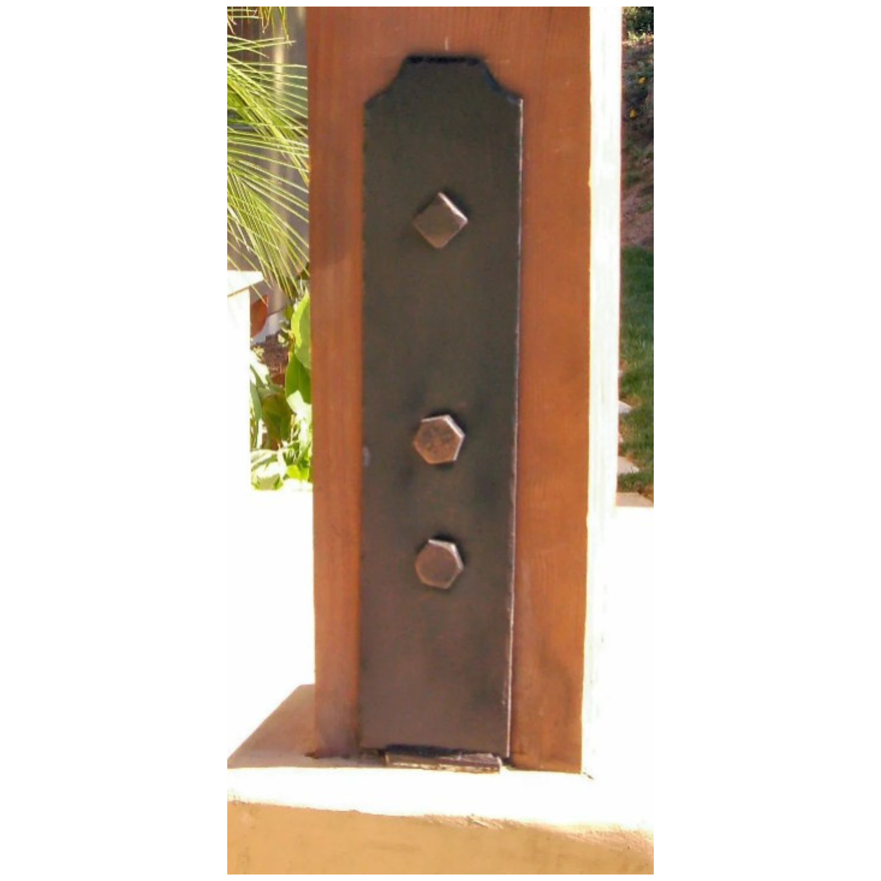 Transitional Iron J-Hook Post Base