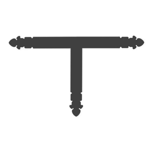 Spanish Cathedral Iron "T" Strap - 6" x 2"