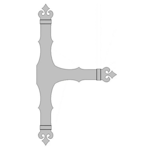 Baroque Decorative Iron "T" Strap - 6" x 2"