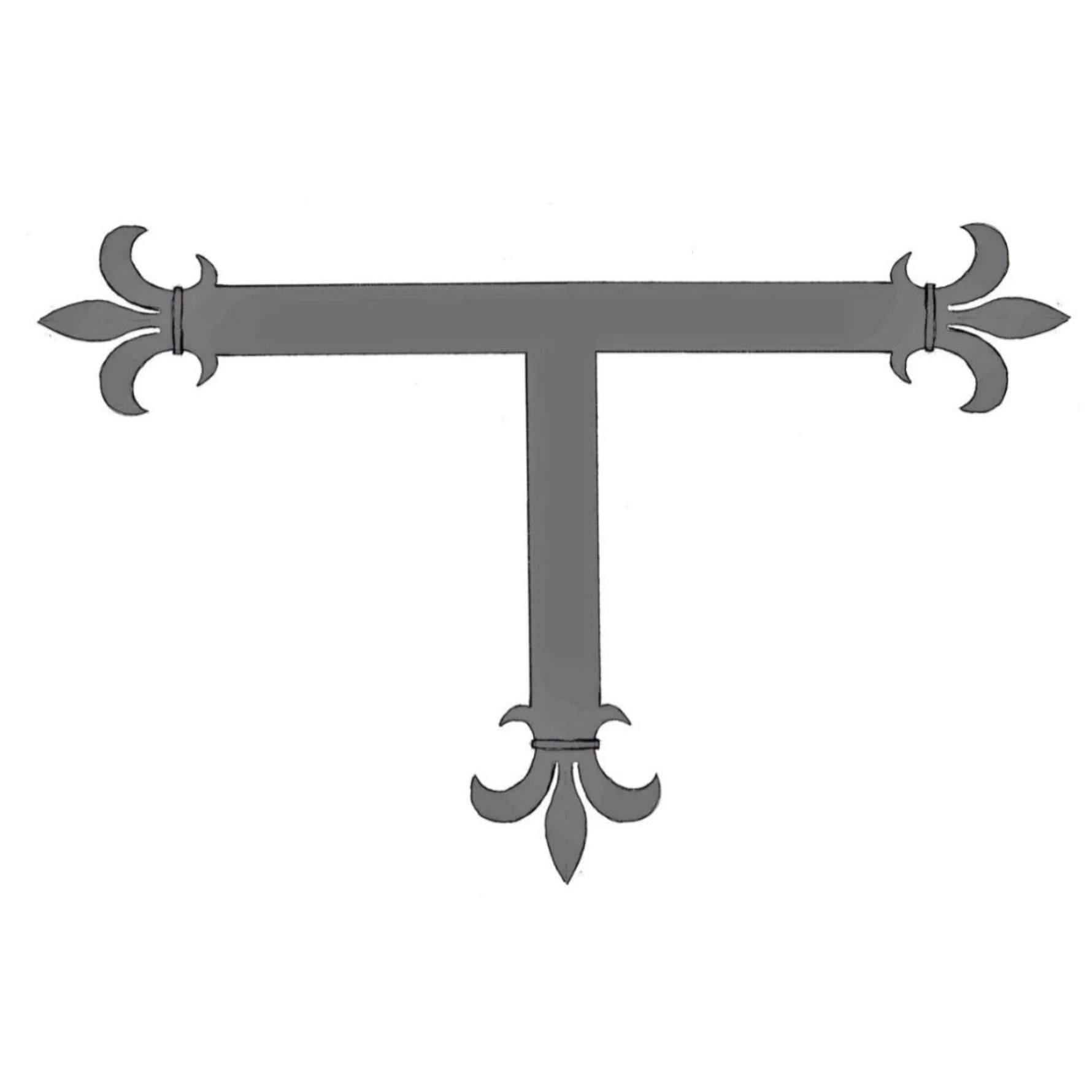 Correa en "T" de hierro con flor de lis egipcia