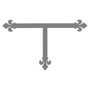 Dunmow Crest Fleur De Lis Iron "T" Strap - 6" x 2"