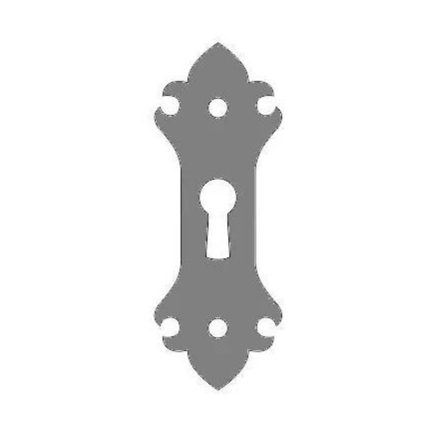 British Fleur De Lis Iron  Escutcheon Plate