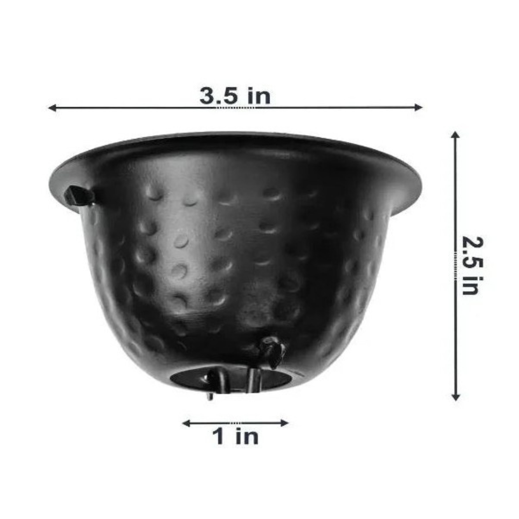 Black Hammered Rain Chain Aluminum Cups 8.5 ft Long