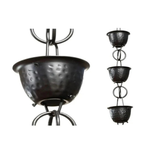 Black Hammered Rain Chain Aluminum Cups 8.5 ft Long