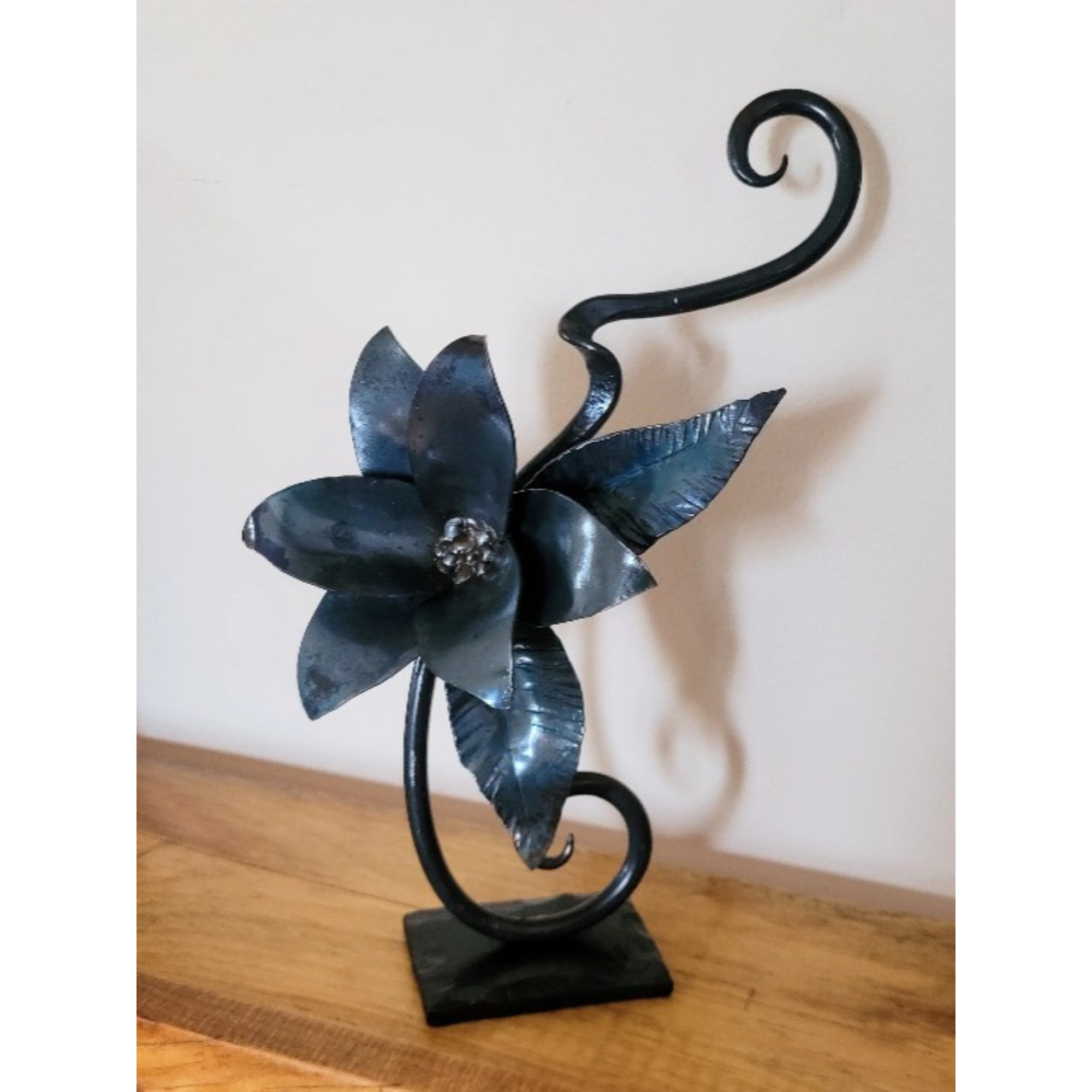 Hand-Forged Floral Sculpture