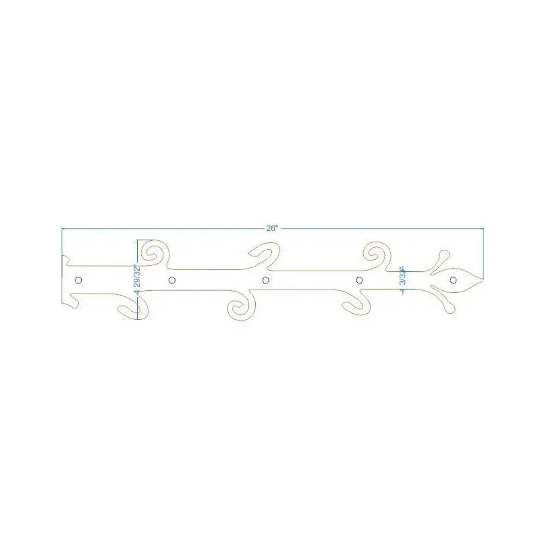 Sangle de charnière en fer forgé Old English Castle