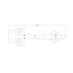 Sangle de charnière imitation fer forgé Renaissance