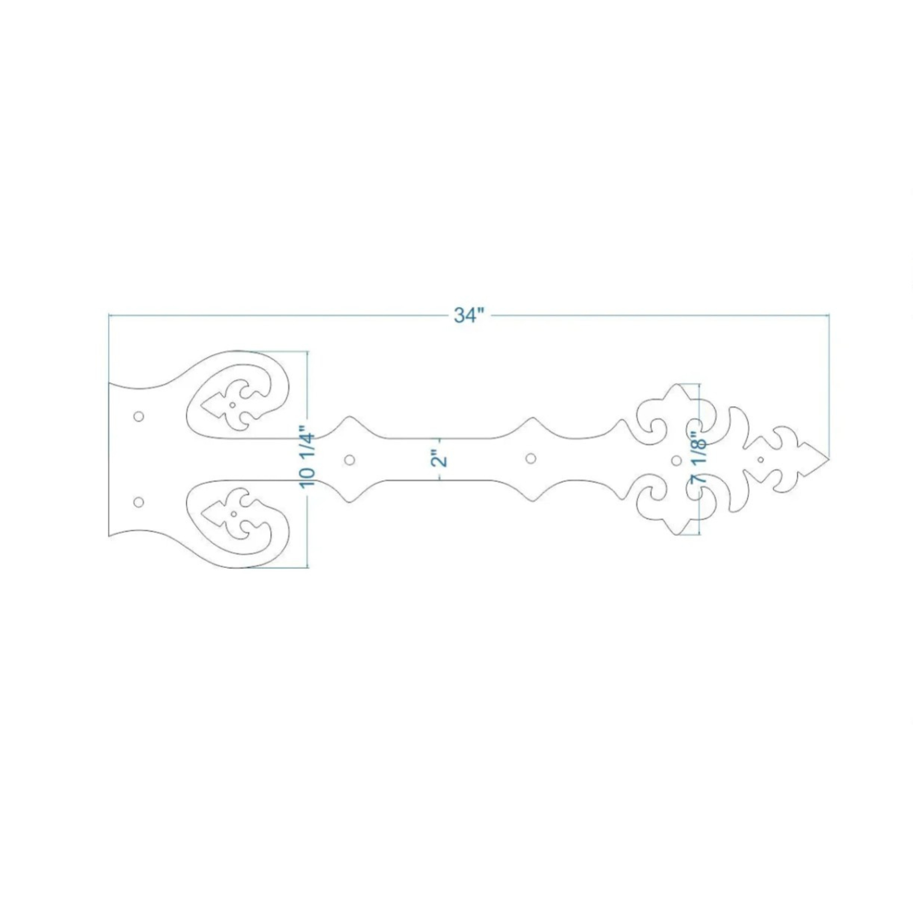 Sangle de charnière imitation fer forgé Renaissance