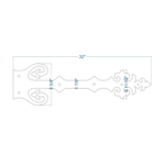 Sangle de charnière imitation fer forgé Renaissance