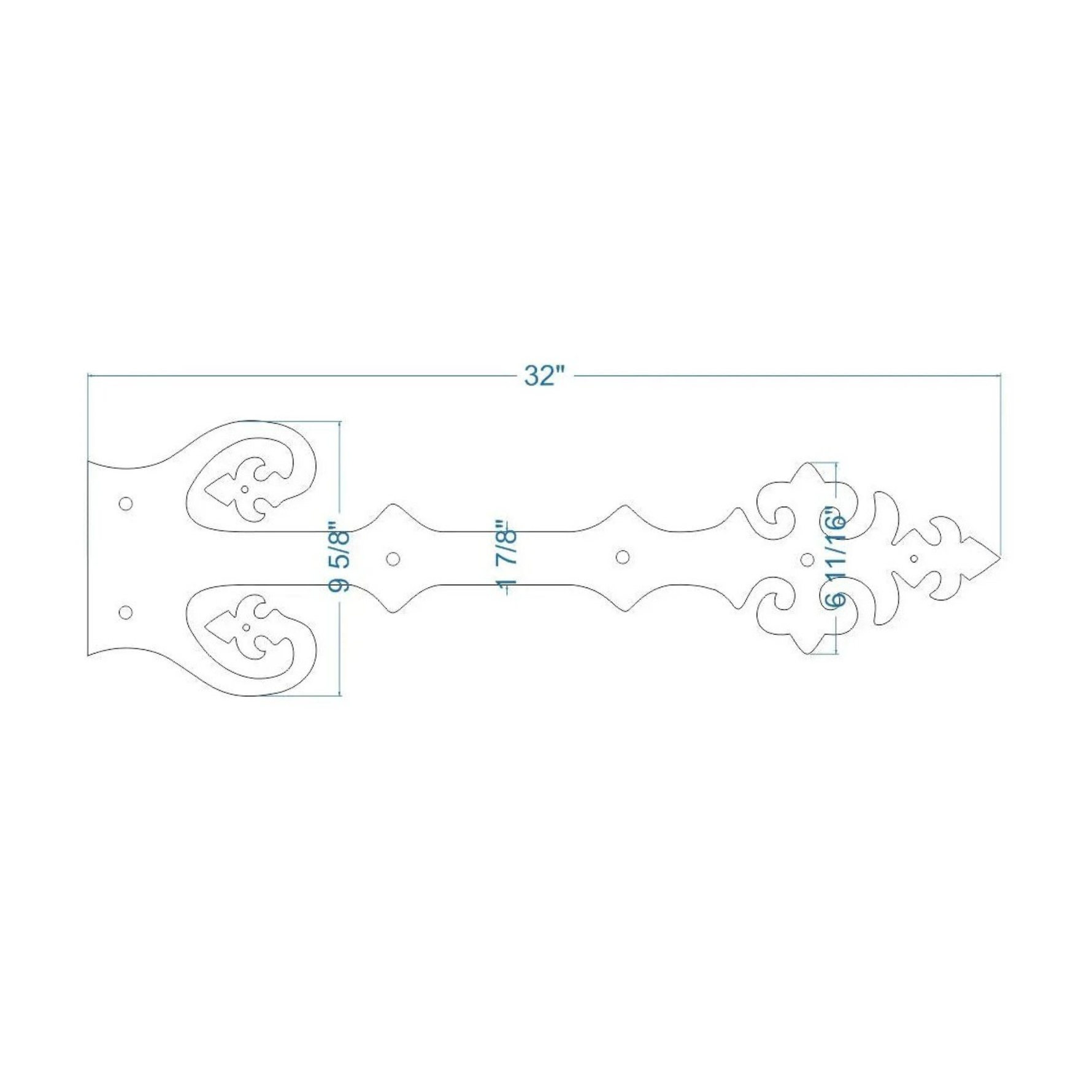 Sangle de charnière imitation fer forgé Renaissance