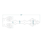 Sangle de charnière imitation fer forgé Renaissance