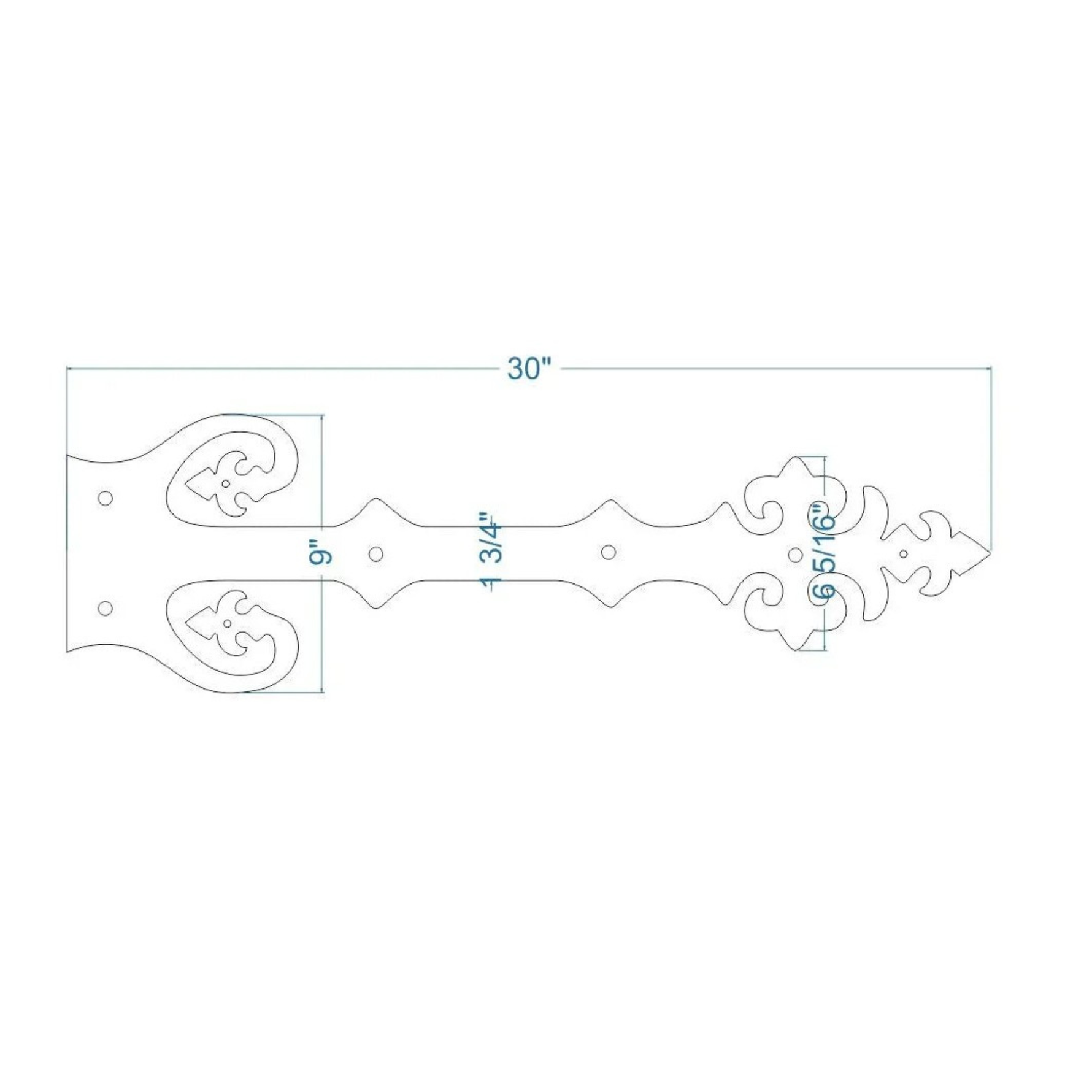 Sangle de charnière imitation fer forgé Renaissance