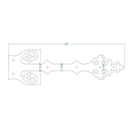 Sangle de charnière imitation fer forgé Renaissance