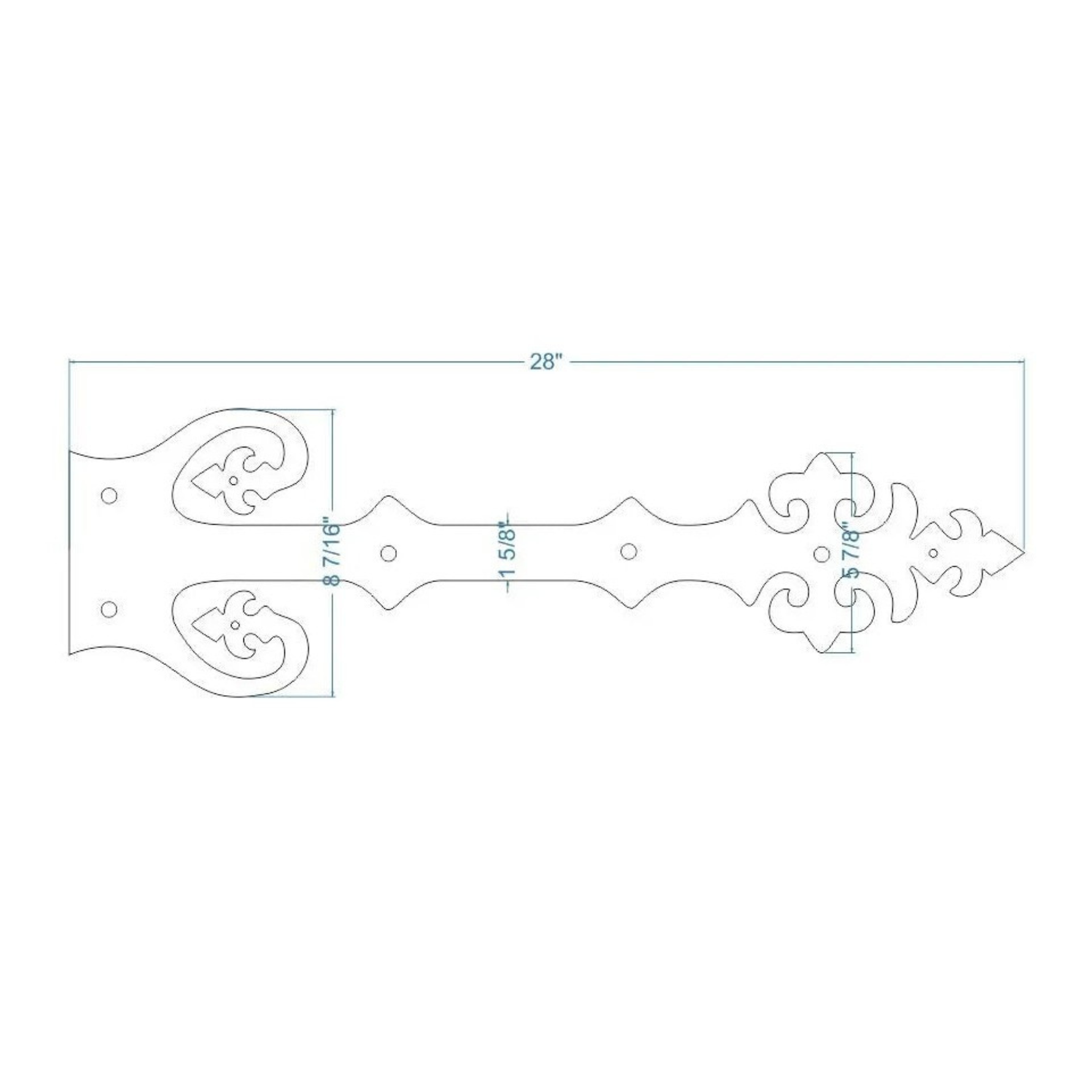 Sangle de charnière imitation fer forgé Renaissance