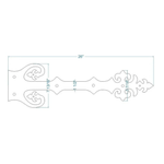 Sangle de charnière imitation fer forgé Renaissance