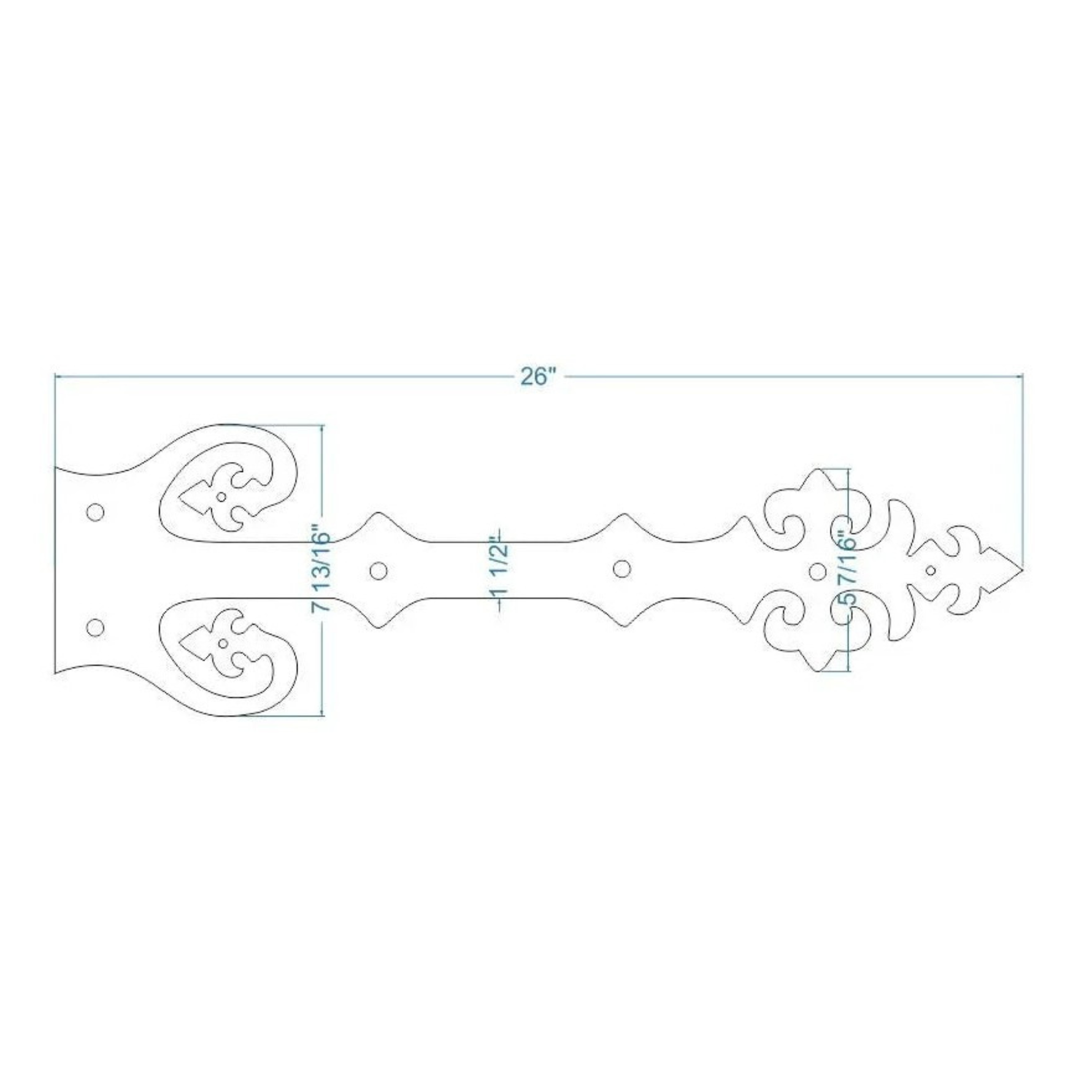 Sangle de charnière imitation fer forgé Renaissance