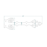 Sangle de charnière imitation fer forgé Renaissance