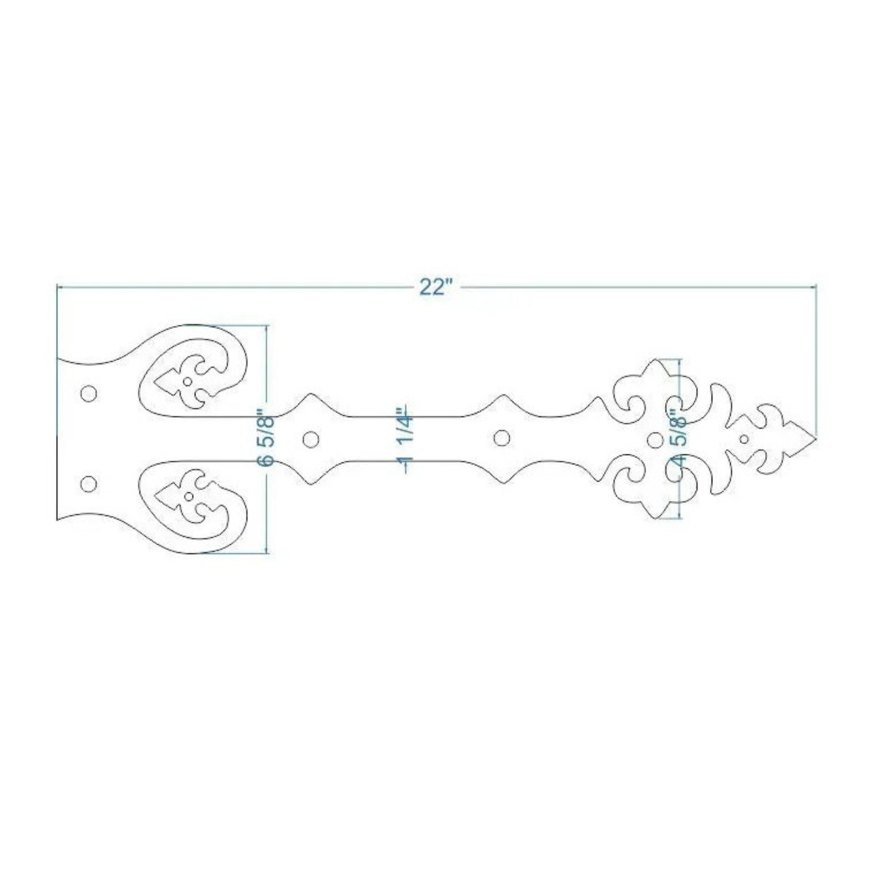 Sangle de charnière imitation fer forgé Renaissance