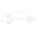 Sangle de charnière imitation fer forgé Renaissance