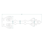 Sangle de charnière imitation fer forgé Renaissance