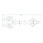 Sangle de charnière imitation fer forgé Renaissance