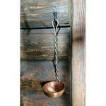 Hand Forged Twisted Iron and Copper Ladle