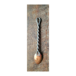 Hand Forged Twisted Steel and Solid Copper Serving Spoon