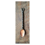 Hand Forged Twisted Steel and Solid Copper Serving Spoon