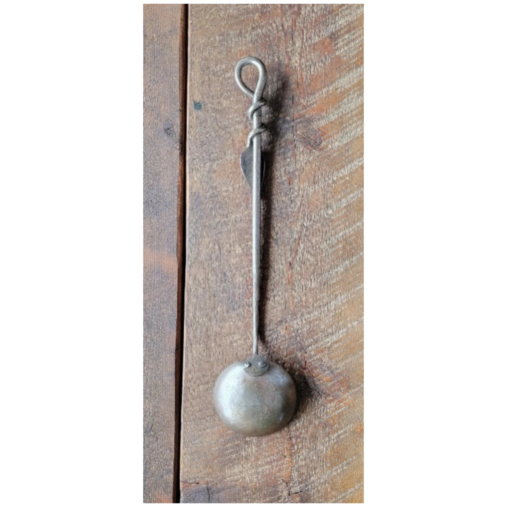Hand Forged Steel Egg Spoon With Leaf Handle