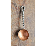 Hand Forged Twisted Iron and Solid Copper Egg Spoon - Small