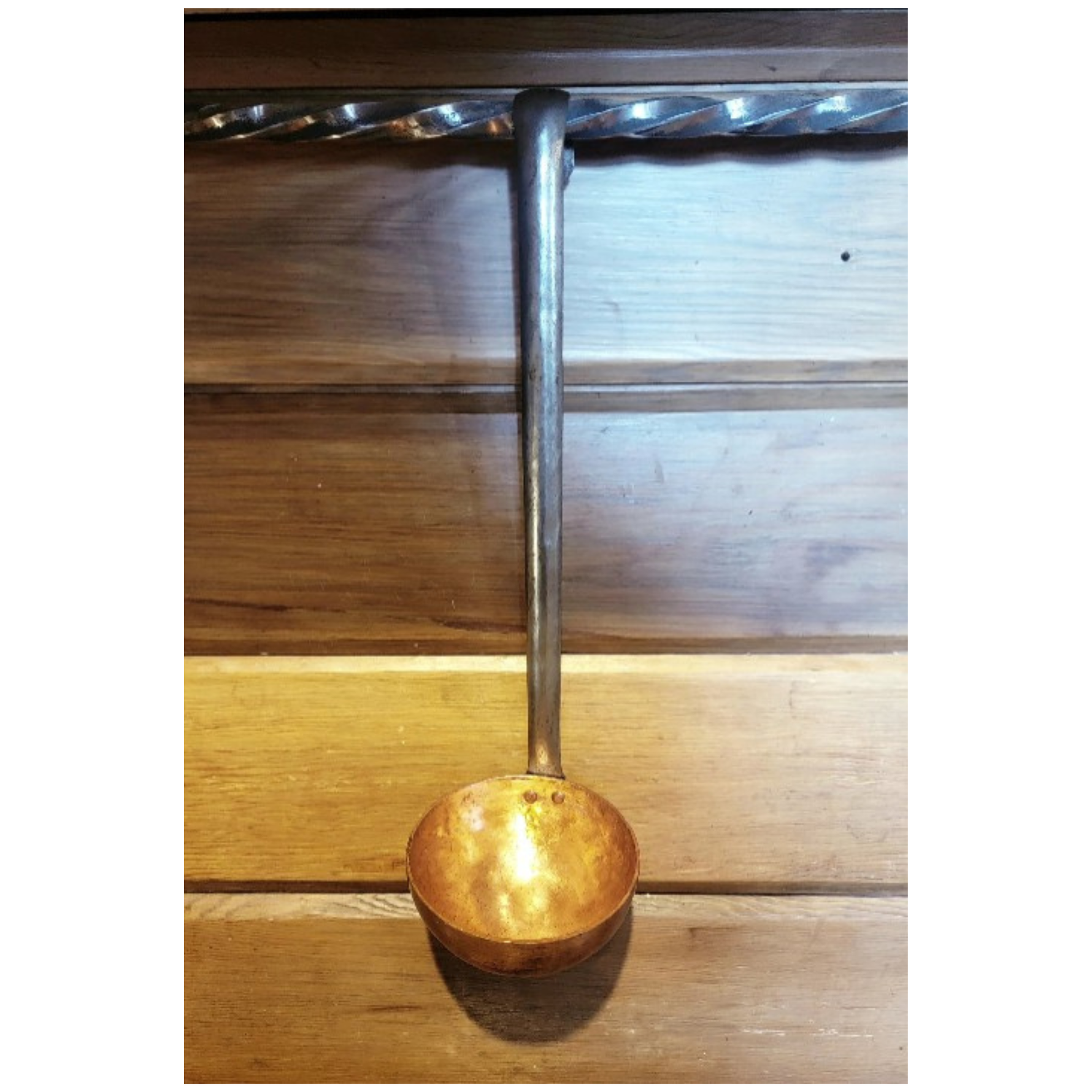 Pure Copper Soup Ladle with Steel Handle